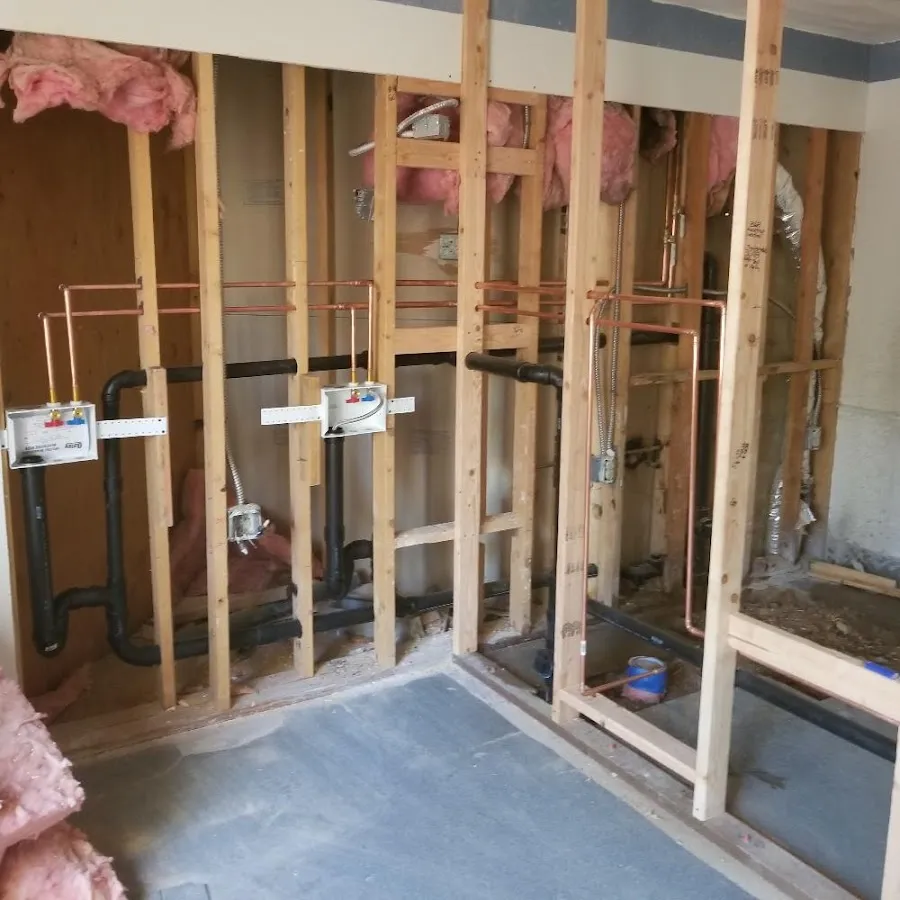 Copper pipe rough-in and plumbing installation in Coraopolis